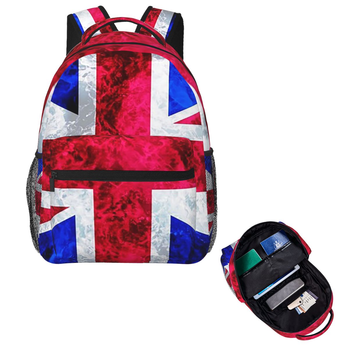 Women Bags Uk - イギリスのユニオンジャック旗柄 ブリティッシュ学生用バックパック 旅行用デイパック メンズ レディース ファッション