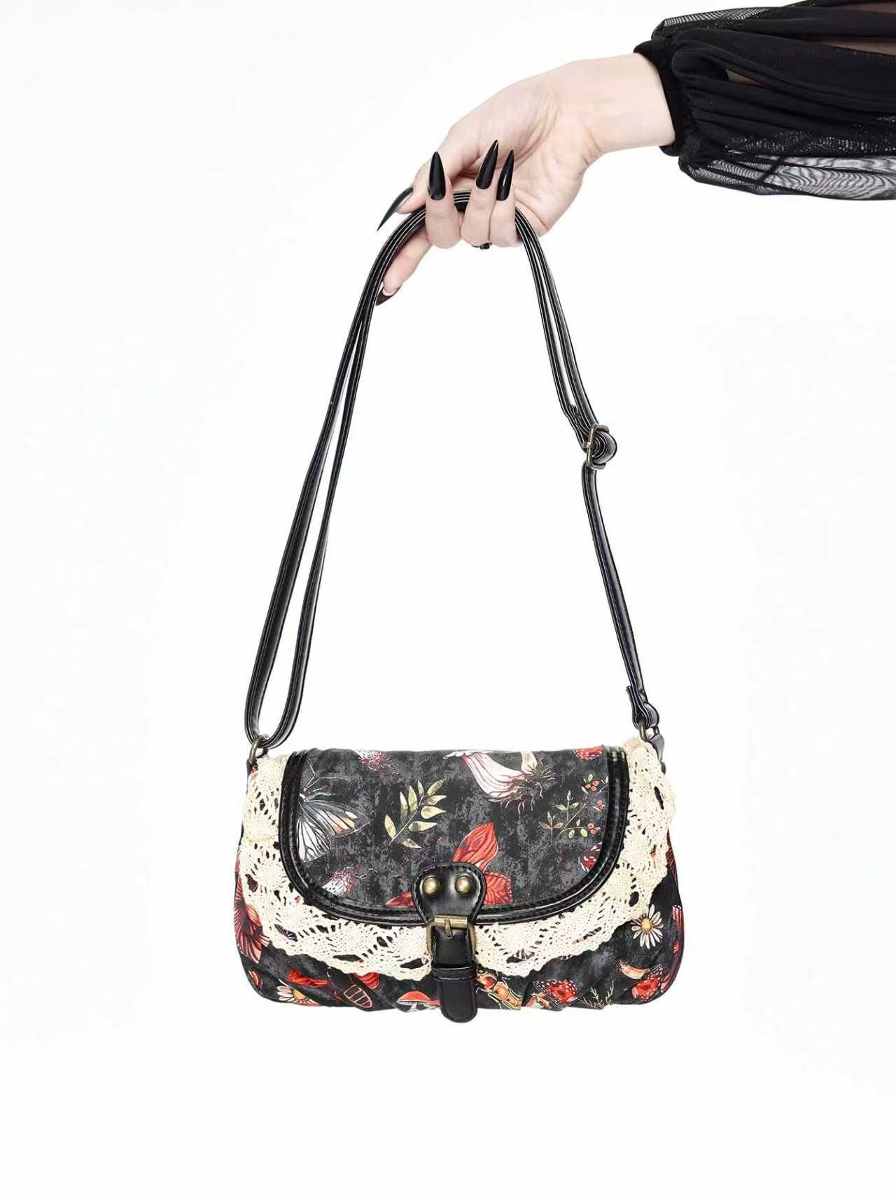 Women'S Kipling Bags - レトロ韓国和風花柄レース蝶キャンバスバッグシングルショルダー斜め掛けバッグデイリーマッチングファッションアクセサリー