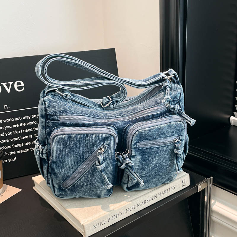 Women'S Kipling Bags - ファッションデニムショルダーバッグ新しいカジュアル多用途大容量マルチポケットレトロクロスボディバッグ高級バッグデザイナートートバッグ