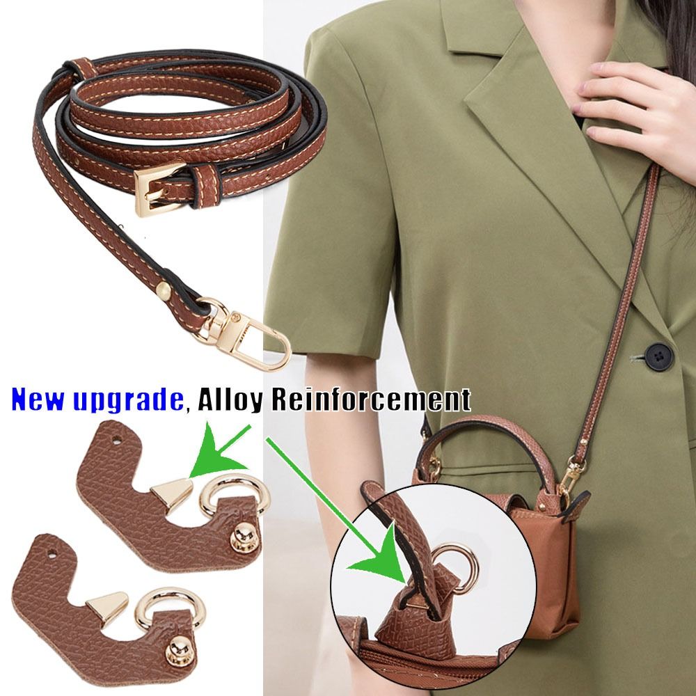Women'S Bags Longchamp - 女性用コンバージョントランスフォーメーションハンドバッグベルト、本革ストラップ、ハングバックル、クロスボディバッグアクセサリー（ロンシャン用）
