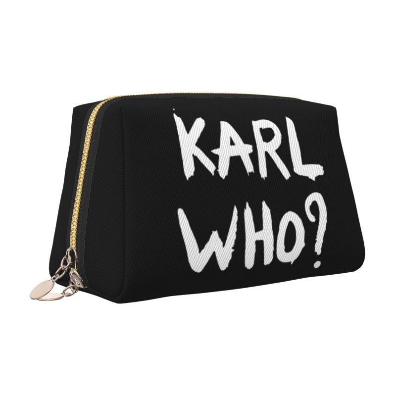 Women'S Karl Bags - Karl Who プリントレザーメイクアップバッグ 折りたたみ式防水トラベルストレージポーチ ポータブルトイレタリーコスメティックバッグ 女性用
