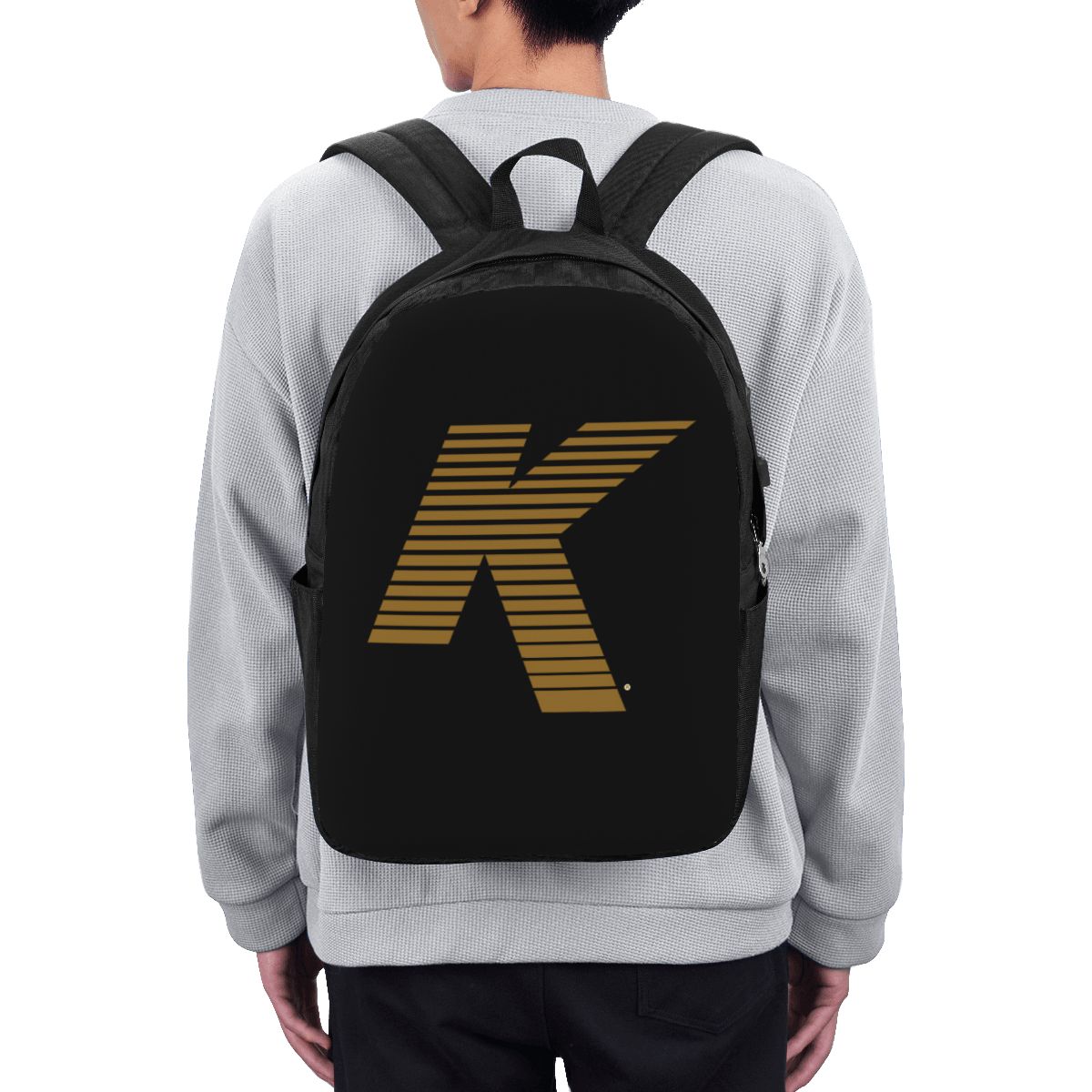 Women Bags Logo - ジルジャン K ロゴバックパック旅行ノートブックバッグコンピュータ大学生スクールバッグラップトップショルダーバッグ男性女性用
