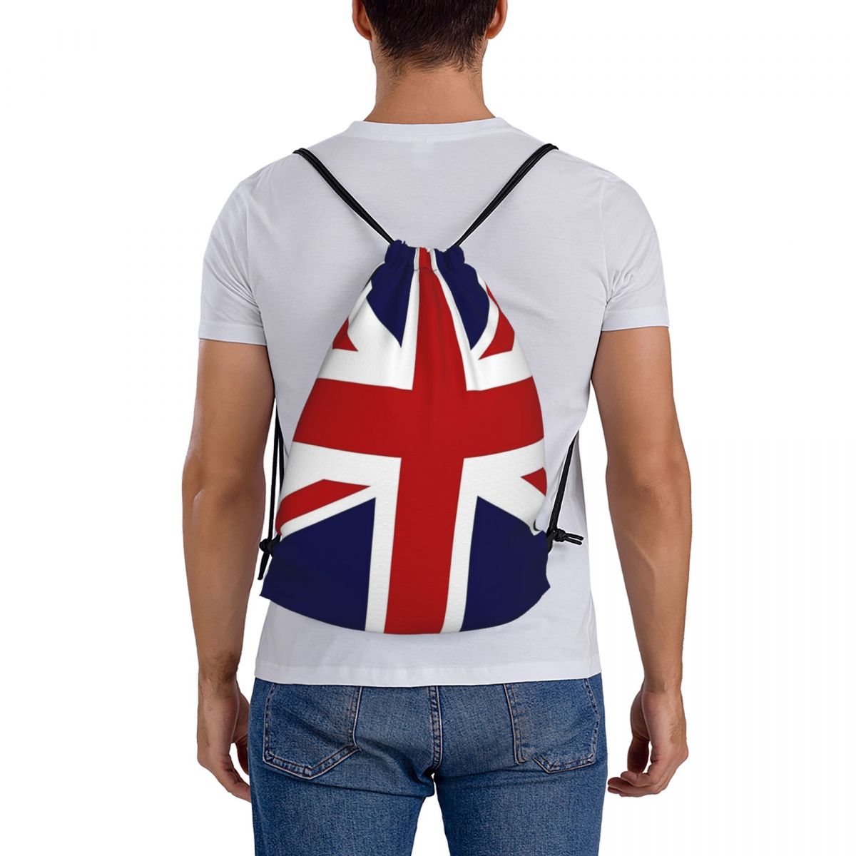 Women Bags Uk - 英国のユニオンジャック旗バックパックファッション巾着バッグスポーツバッグブックバッグ男性女性学生用