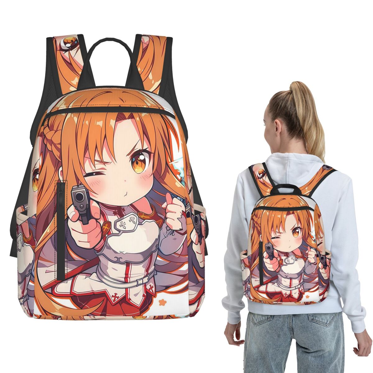 Women'S Bag Online - ソードアート・オンライン結城アスナアニメバックパック大容量子供ブックバッグスクールバッグショルダーバッグ男性女性用