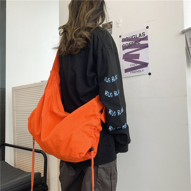 Women'S Bag Online - バッグ女性のための大容量のキャンバスバッグ,大きなバッグ,コード付きの学生バッグ,ショルダーバッグ,トレンド2023