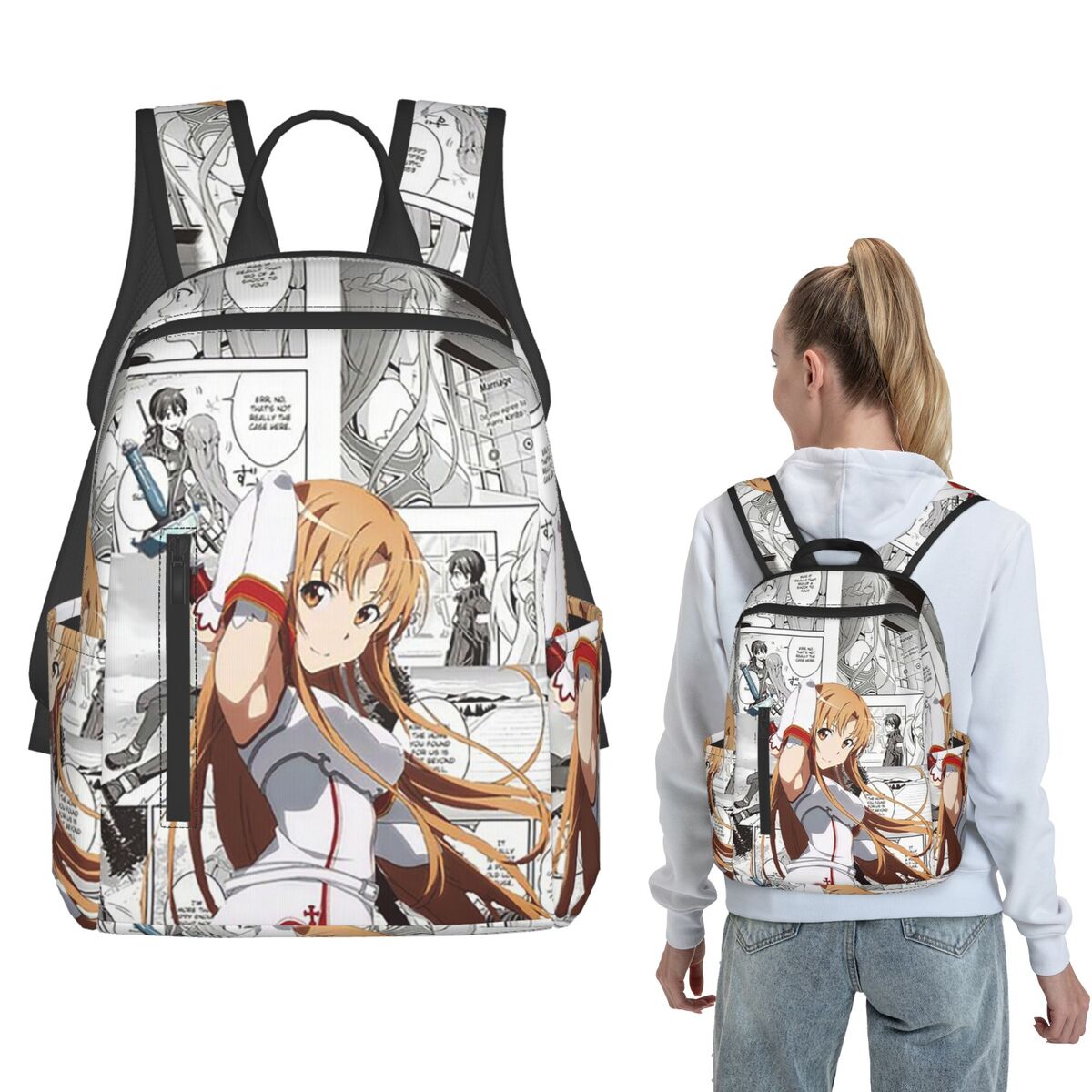 Women'S Bag Online - ソードアート・オンライン結城アスナアニメバックパックデイパック子供ブックバッグスクールバッグショルダーバッグ男性女性用