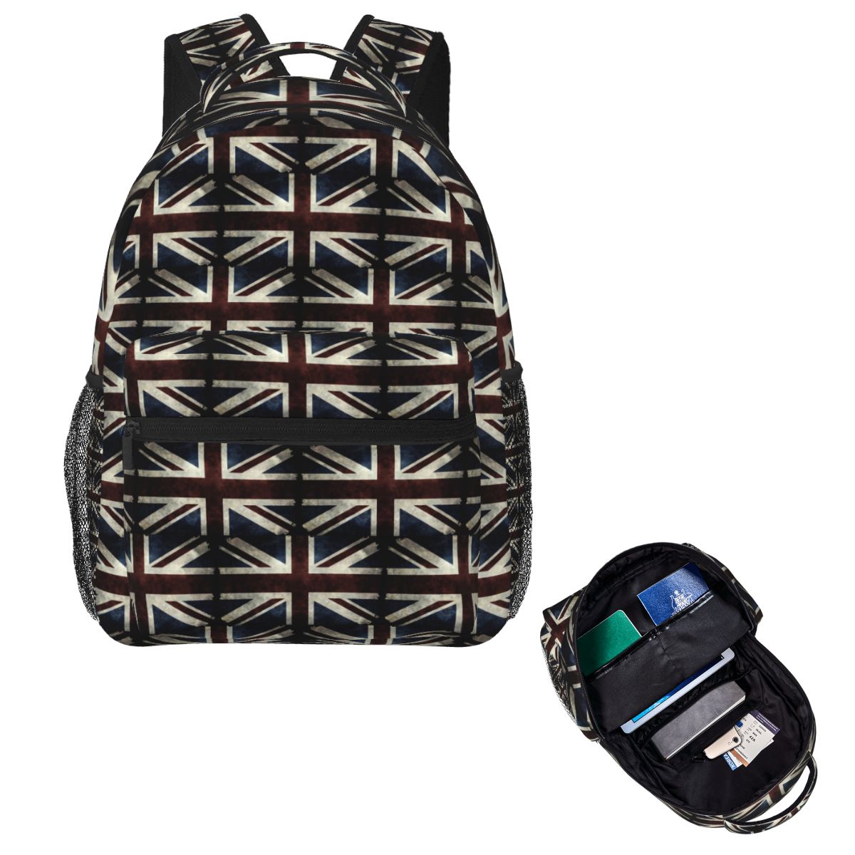 Women Bags Uk - イギリスのユニオンジャック旗柄 学生用バックパック スクールバッグ ハイキング 旅行 デイパック