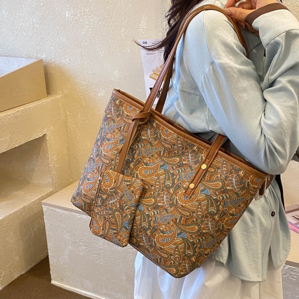 2 個女性大容量トートバッグ小銭入れセット韓国ファッション多 - Women Bags Work のレビューと価格