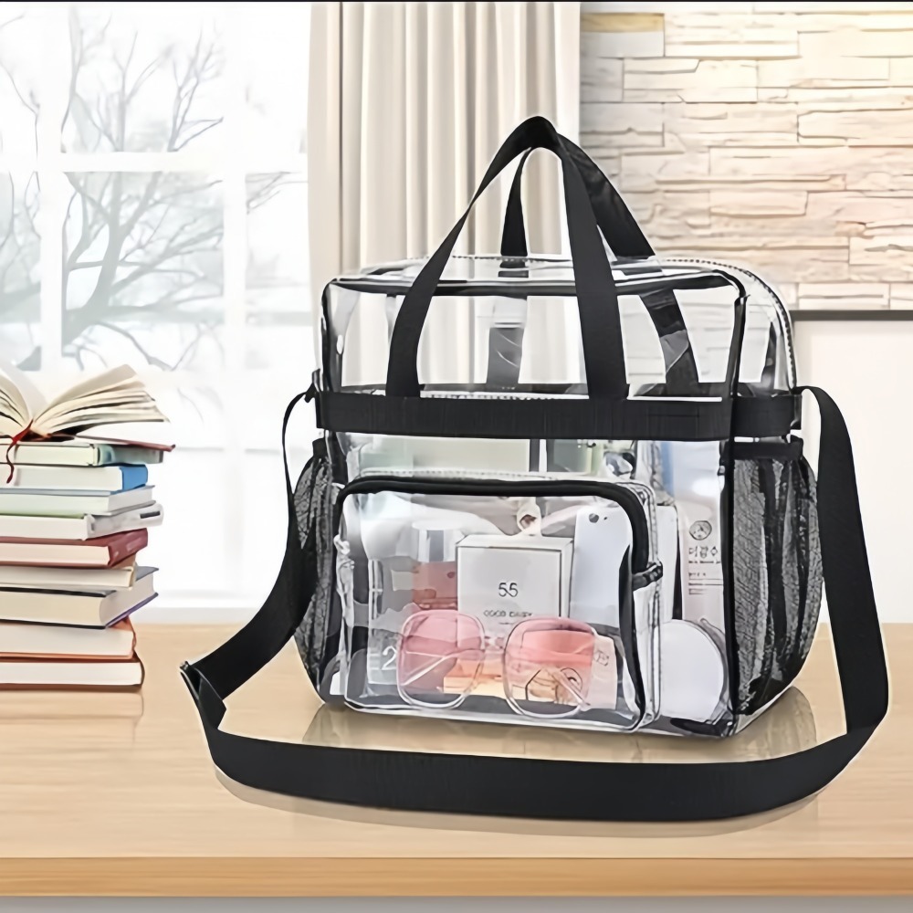 クリアトートバッグ ヘビーデューティー プラスチック製 透明 - Women Bags Work のレビューと価格