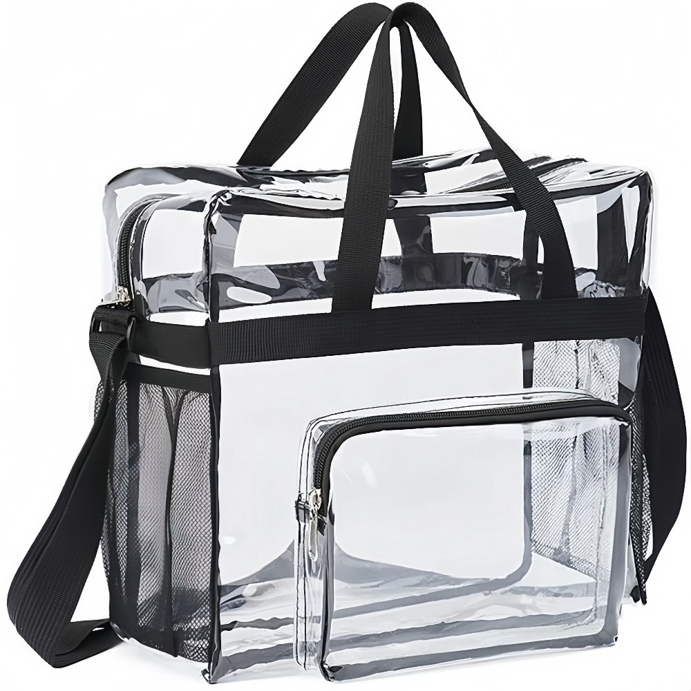 クリアトートバッグ ヘビーデューティー プラスチック製 透明 - Women Bags Work のレビューと価格