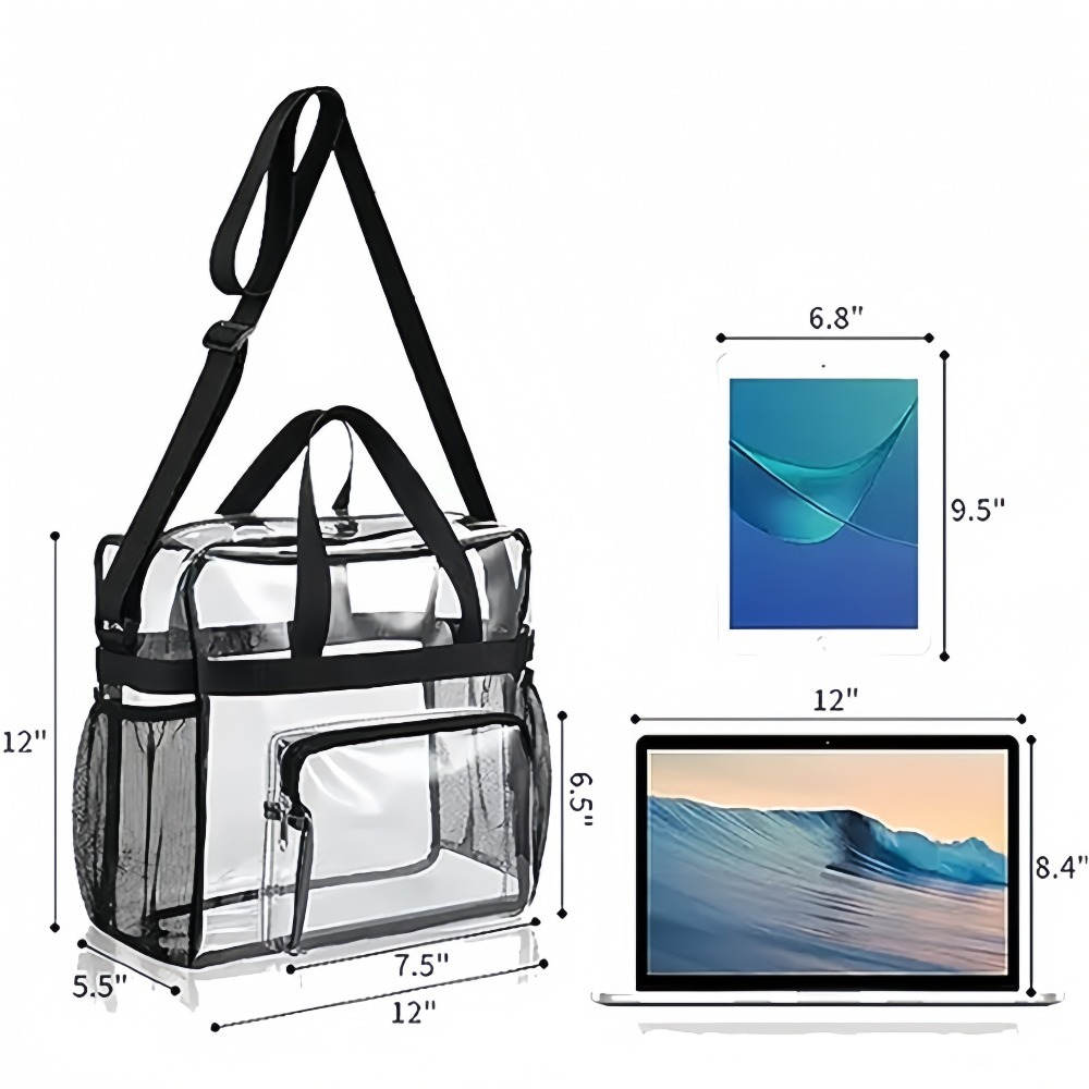 クリアトートバッグ ヘビーデューティー プラスチック製 透明 - Women Bags Work のレビューと価格