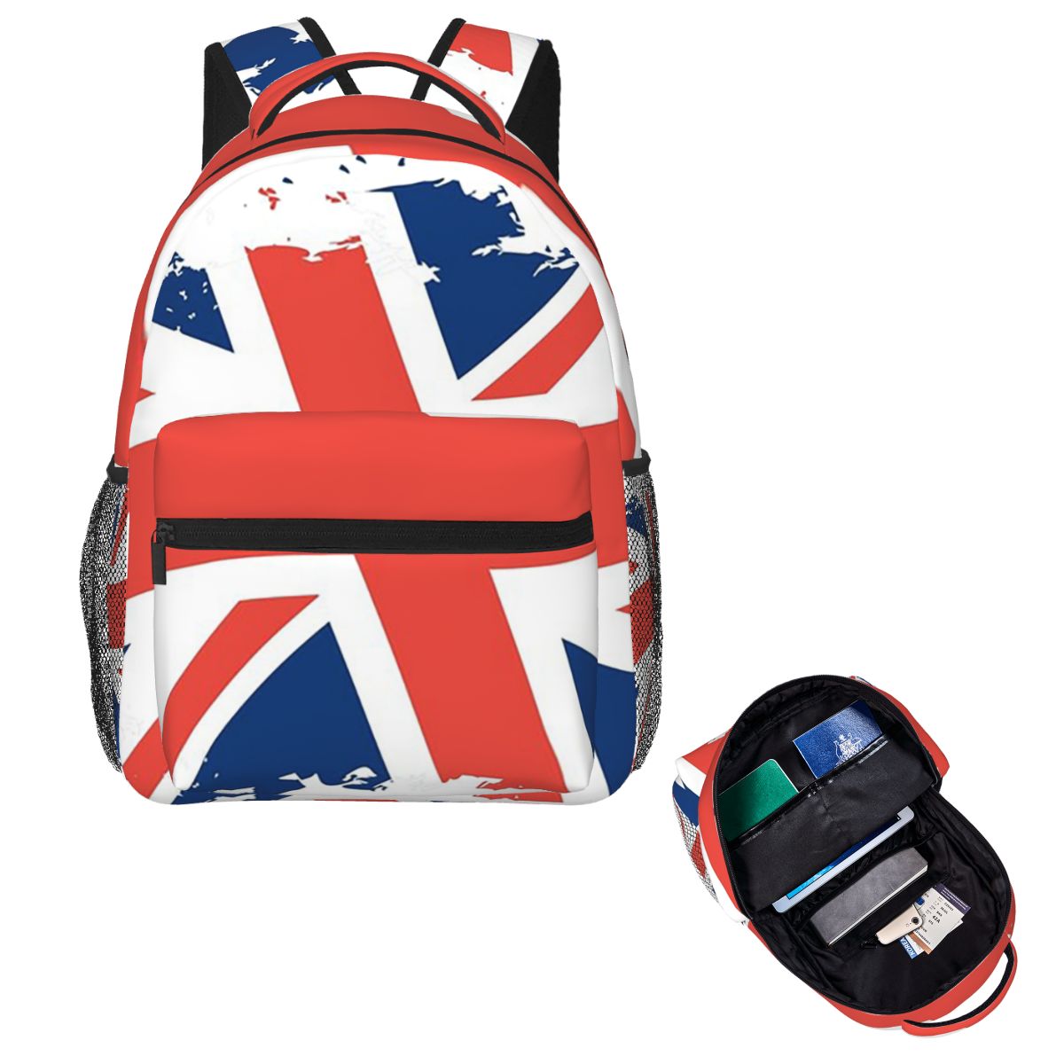 イギリスのユニオンジャック旗柄 ブリティッシュ学生用バックパ - Women Bags Uk のレビューと価格