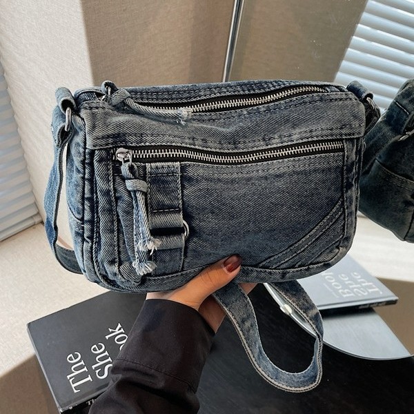 カスタムロゴ入りファッション多用途デニム生地女性用ショルダー - Women Bags Logo のレビューと価格