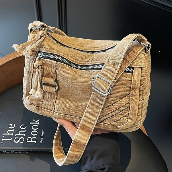 カスタムロゴ入りファッション多用途デニム生地女性用ショルダー - Women Bags Logo のレビューと価格