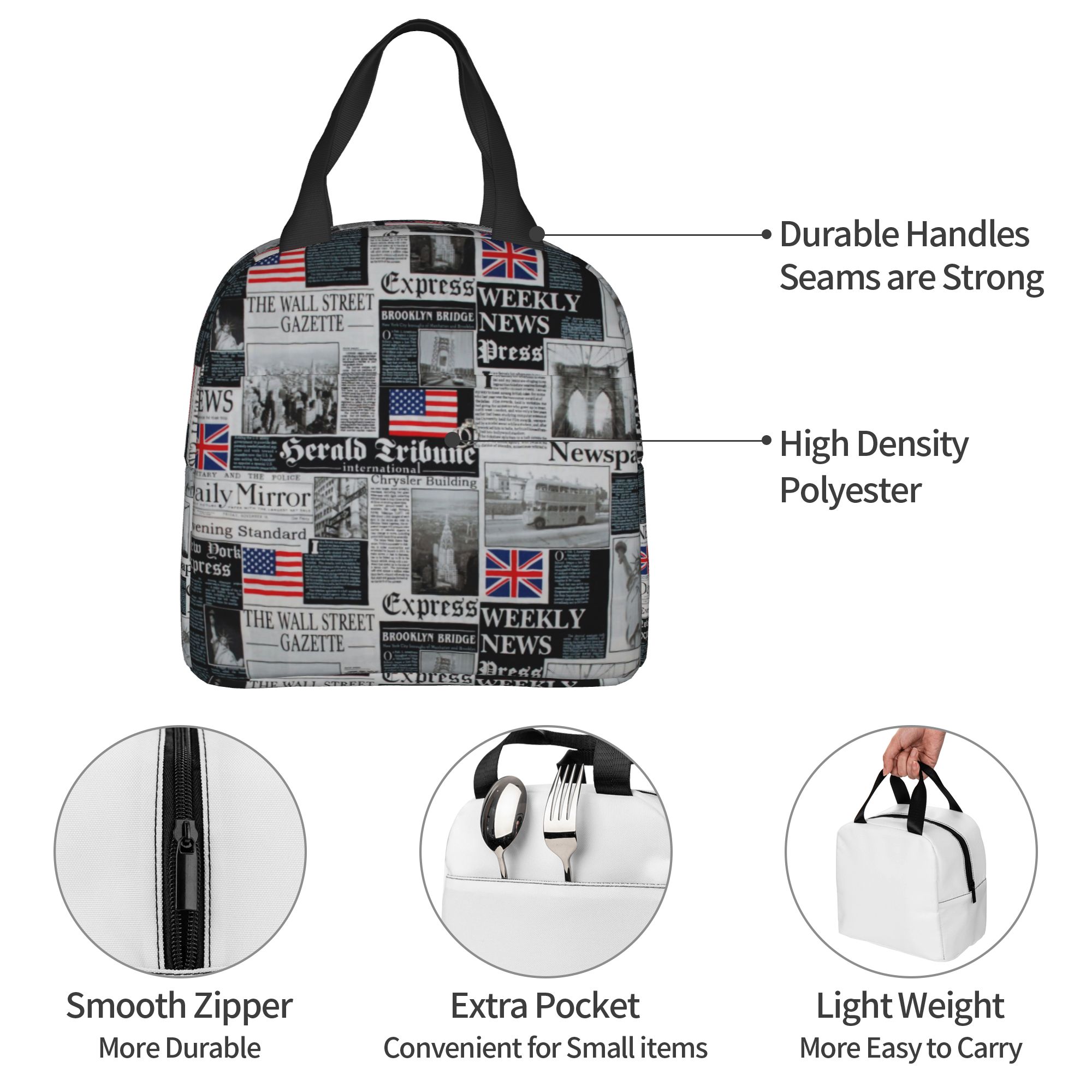 ロンドン英国旗英国米国パターンポータブルランチボックス女性用 - Women Bags Uk のレビューと価格