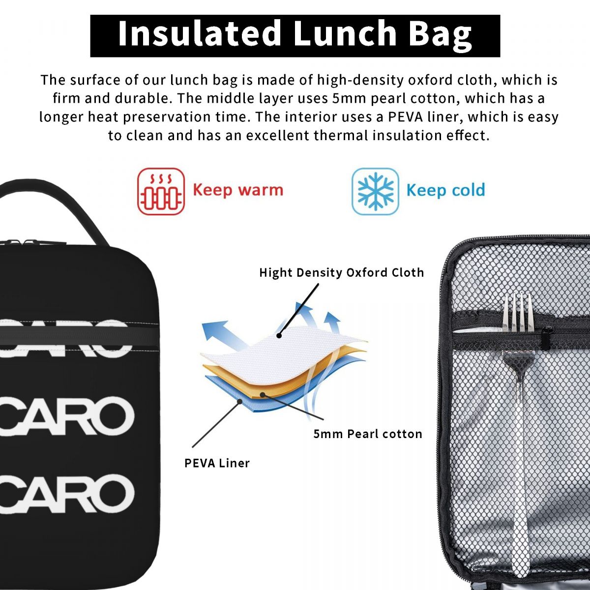 カスタム R-Recaros ロゴ断熱ランチバッグ 女性用  - Women Bags Logo のレビューと価格