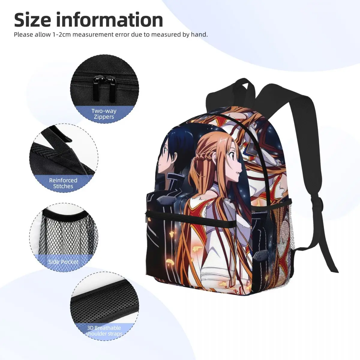 ソードアートオンラインキリトとアスナ学生バックパックスクール - Women'S Bag Online のレビューと価格