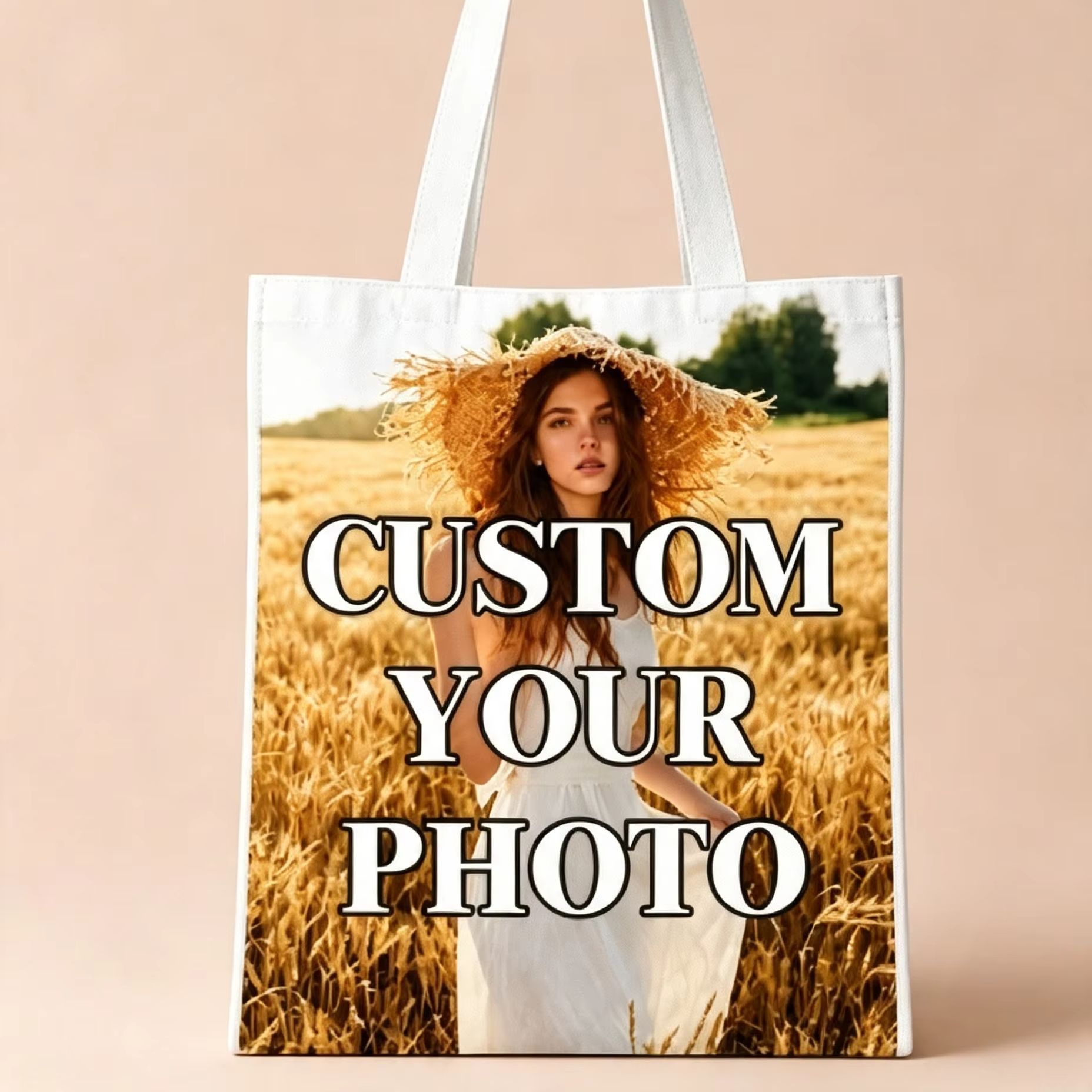 パーソナライズされたカスタム写真キャンバストートバッグ、自分 - Women Bags Pictures のレビューと価格
