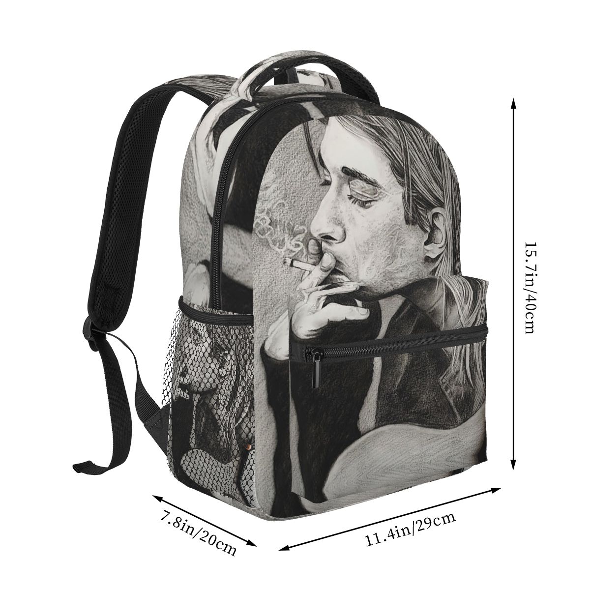 カートコバーンバックパックホットセールデイパック大容量男の子 - Women Bags Kurt のレビューと価格