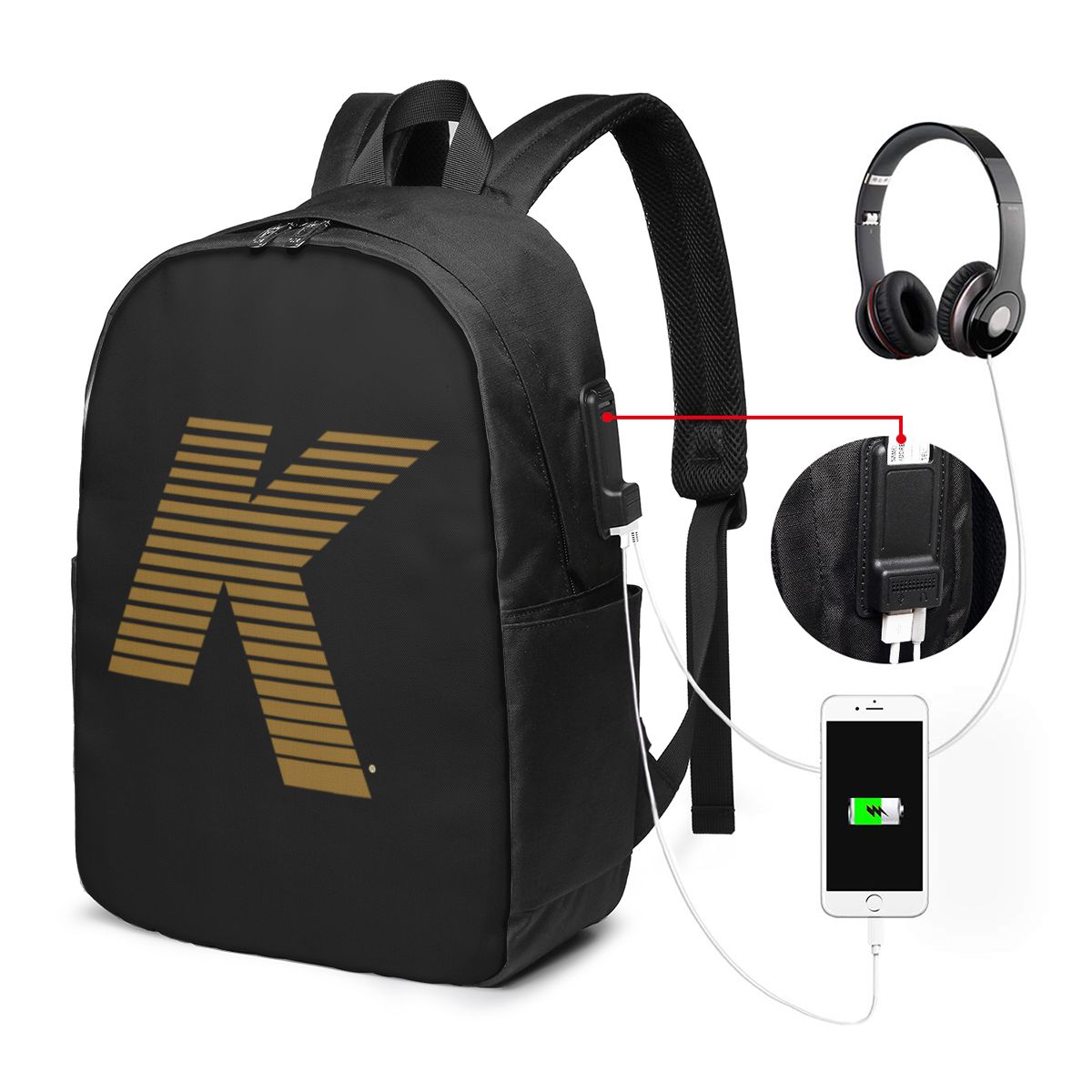 ジルジャン K ロゴバックパック旅行ノートブックバッグコンピ - Women Bags Logo のレビューと価格