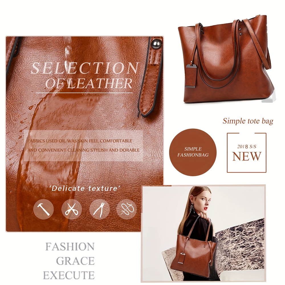 女性のためのクラシックなレトロな革のハンドバッグ,ファッショ - Women Bags Work のレビューと価格